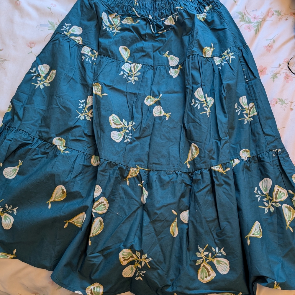 Next Direct Teal Maxi Skirt with Pear Print - Picture 2 of 2